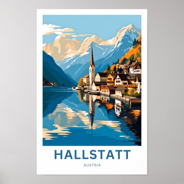 Hallstatt Austria Travel Print Poster (Framsidan)