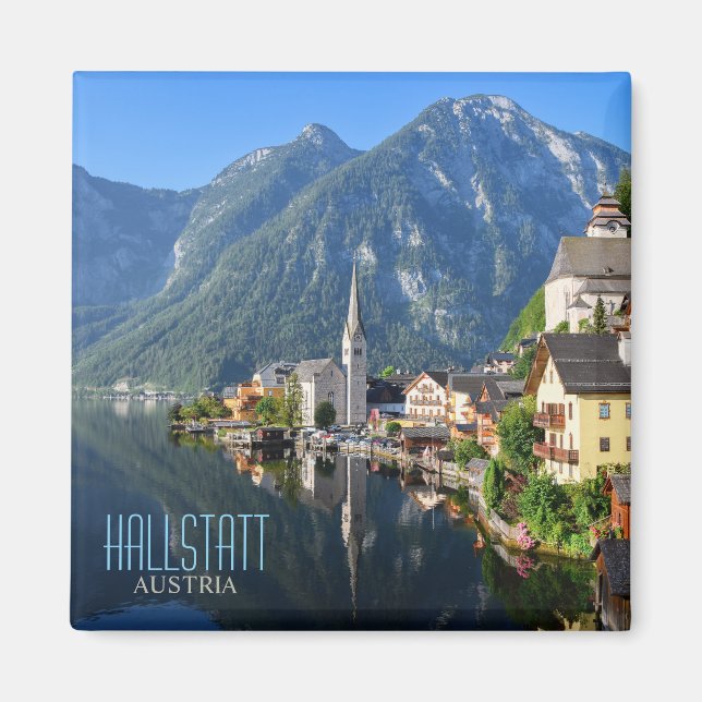 Hallstatt-kyrkan, Österrike med Alpernor Magnet (Framsidan)