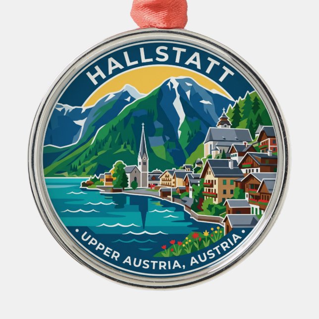 Hallstatt Österrike Julgransprydnad Metall (Framsidan)