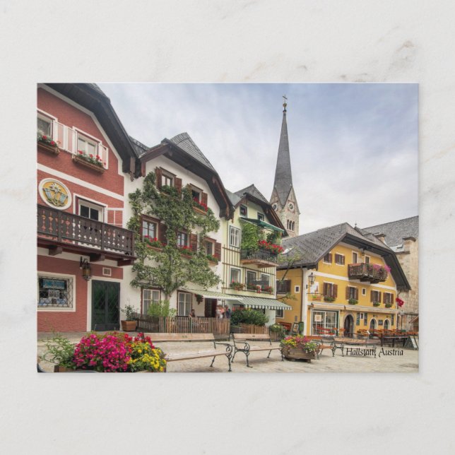 Hallstatt, Österrike pittoreskt fotografi Vykort (Framsida)