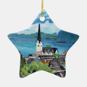 Hallstatt Österrike prydnad Julgransprydnad Keramik