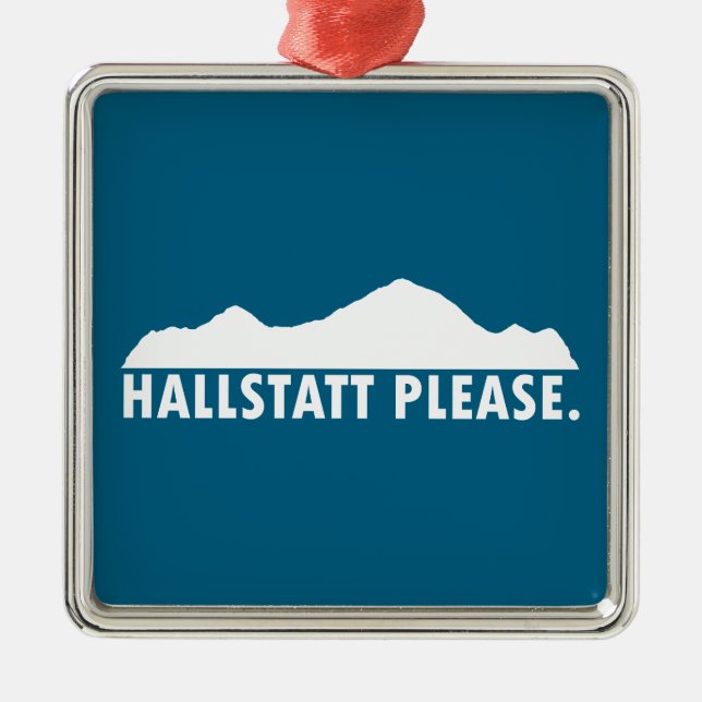 Hallstatt Österrike, snälla Julgransprydnad Metall (Framsidan)