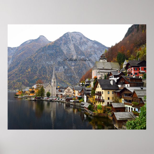 Hallstatt, Österrikes höstlandskap Poster (Framsidan)