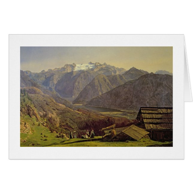 Hallstatter-Se (olja på kanfas) Hälsningskort (Framsidan Horizontal)