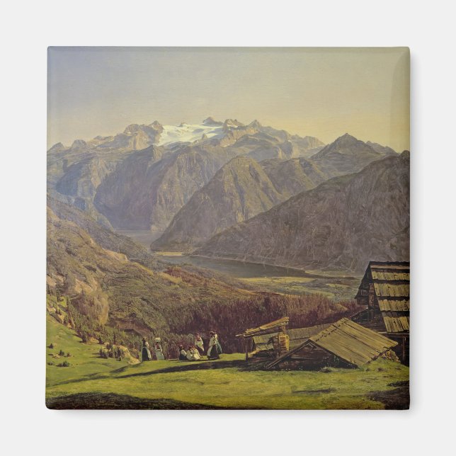 Hallstatter-See (olja på canvas) Magnet (Framsidan)
