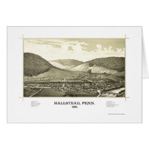 Hallstead panorama- karta för PA - 1887 Hälsningskort