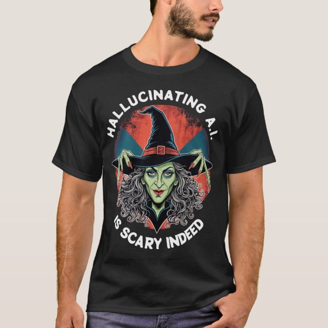 Hallucinationer. Scary Witch T Shirt (Framsida)