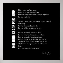 Hållutrymme för kärlek dikt väggkonst poster dekor
