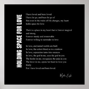 Hållutrymme för kärlek dikt väggkonst poster dekor