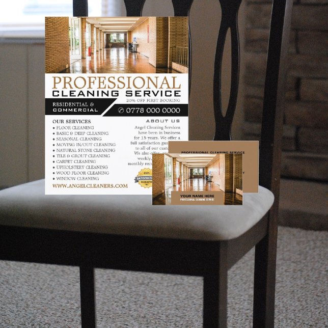 Hallway Golv, Städning servicereklam Reklamblad (Skapare uppladdad)