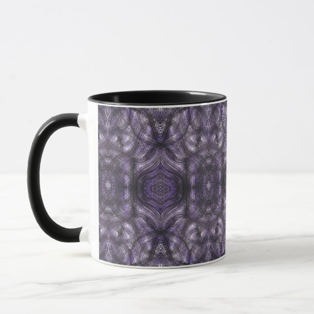 Hallways Abstract Dark Purple Black Watercolor Art Mugg (Vänster)