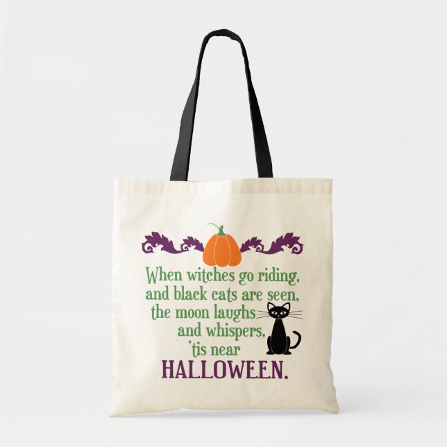 Hallween Sayed med Black Cat och Pumpkin Tygkasse (Framsidan)