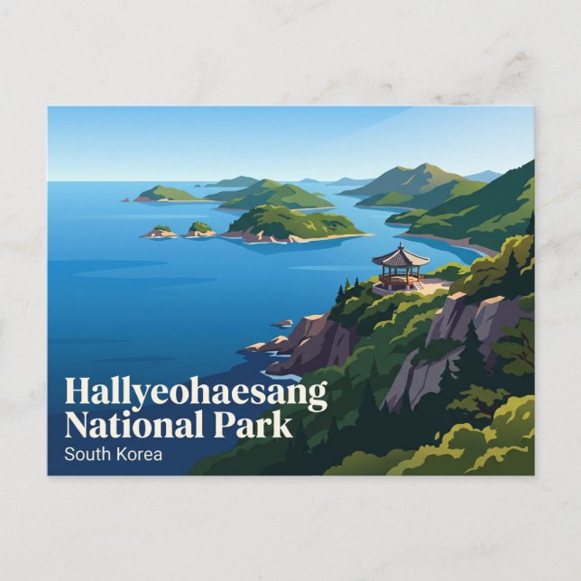 Hallyeohaesang nationalpark Sydkorea Vykort (Framsida)