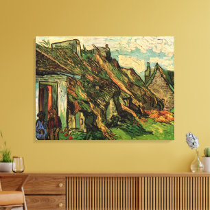 Halmtäckta sandstensstugor av Vincent van Gogh Canvastryck