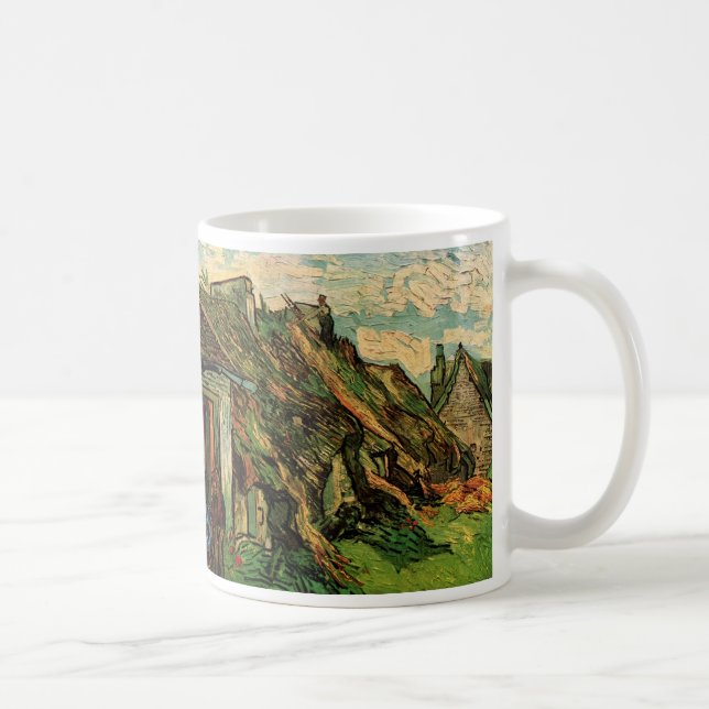 Halmtäckta sandstensstugor av Vincent van Gogh Kaffemugg (Höger)