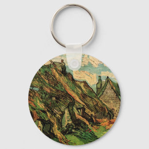 Halmtäckta sandstensstugor av Vincent van Gogh Nyckelring