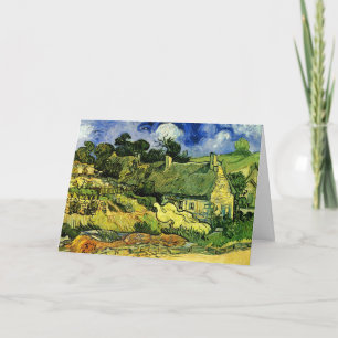 Halmtäckta stugor, Cordeville av Vincent van Gogh Kort