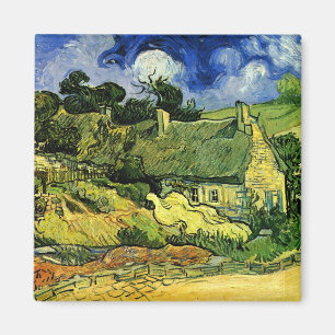 Halmtäckta stugor, Cordeville av Vincent van Gogh Magnet