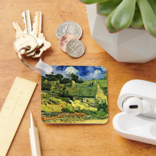 Halmtäckta stugor, Cordeville av Vincent van Gogh Nyckelring