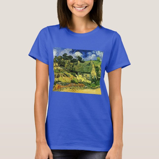 Halmtäckta stugor, Cordeville av Vincent van Gogh T Shirt (Framsida)