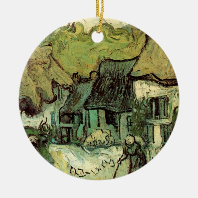 Halmtäckta stugor i Jorgus av Vincent van Gogh Julgransprydnad Keramik (Framsidan)