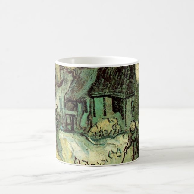Halmtäckta stugor i Jorgus av Vincent van Gogh Kaffemugg (Center)
