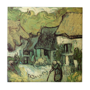 Halmtäckta stugor i Jorgus av Vincent van Gogh Kakelplatta
