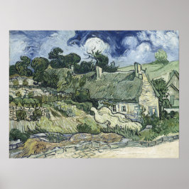 Halmtäckta stugor vid Cordeville, Vincent van Gogh Poster