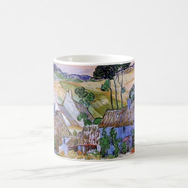 Halmtak stugor vid en kulle av Vincent van Gogh Kaffemugg (Center)