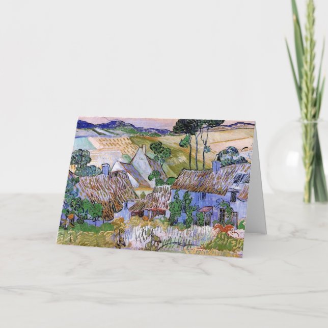 Halmtak stugor vid en kulle av Vincent van Gogh Kort (Framsida)