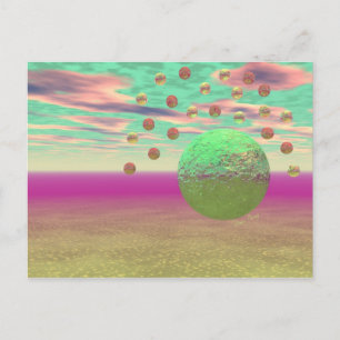 Halo av Måne, Abstrakt Colorful Cosmos Vykort