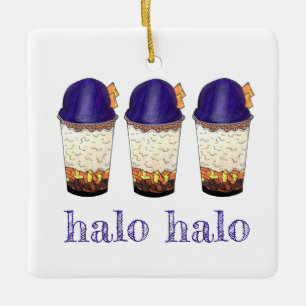 Halo-Halo (Haluhalo) Filipino Hawaiian Shave Ice Julgransprydnad Keramik