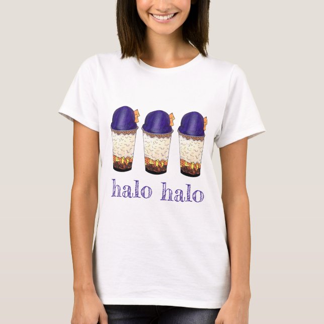 Halo-Halo (Haluhalo) Filipino Hawaiian Shave Ice T Shirt (Framsida)