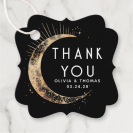 Halo Måne Celestial Mystical Black Tack Gåvor Etiketter