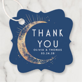 Halo Måne Celestial Mystical Blue Tack Gåvor Etiketter