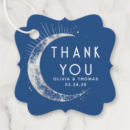 Halo Måne Celestial Mystical Blue Tack Gåvor Etiketter