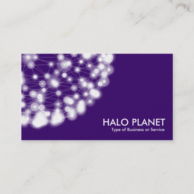 Halo Planet - Djup Lila Visitkort (Framsida)