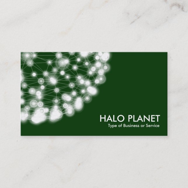 Halo Planet - Mörk grönt Visitkort (Framsida)