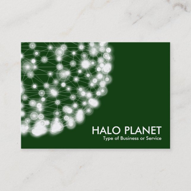 Halo Planet - Mörk grönt Visitkort (Framsida)