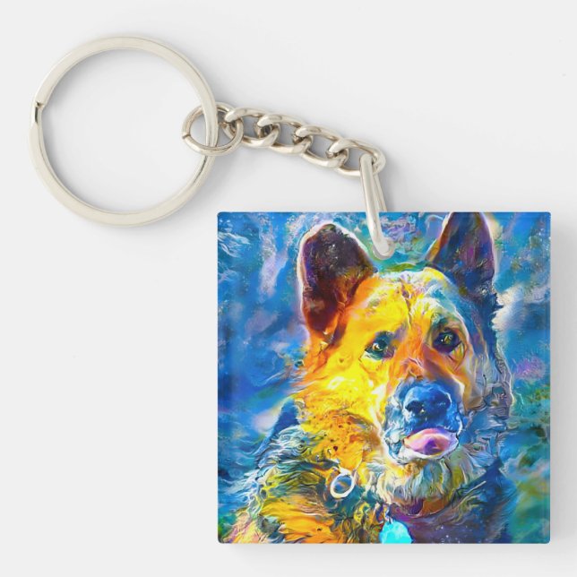 Halo: Porträtt i en tysk shepherd (Framsidan)