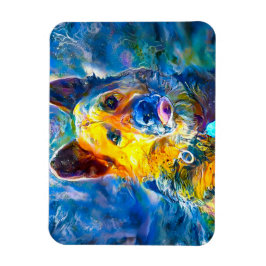 Halo: Porträtt i en tysk shepherd Magnet