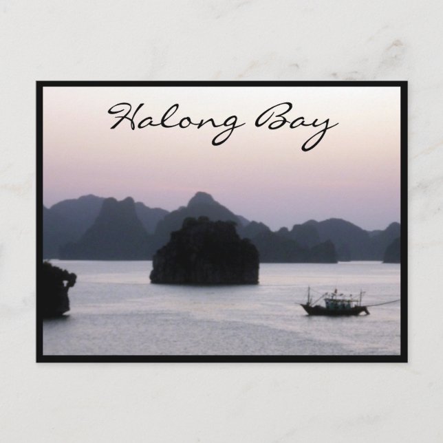 Halongbay silhouette vykort (Framsida)