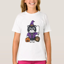 Haloowkatter roliga katter lycklig haloween-barn t shirt