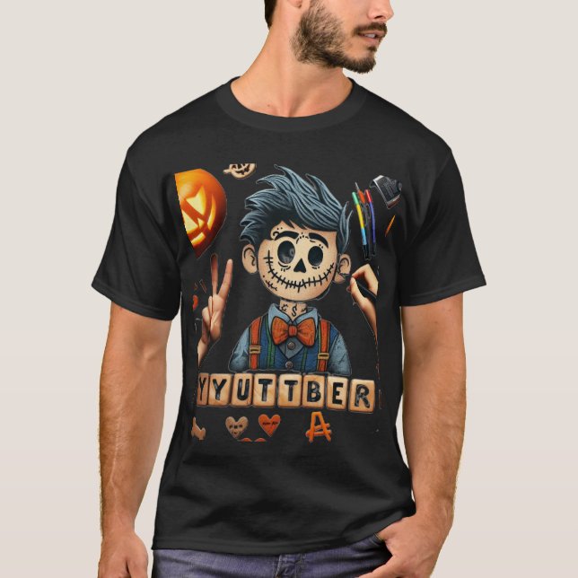 haloween youtuber t shirt (Framsida)