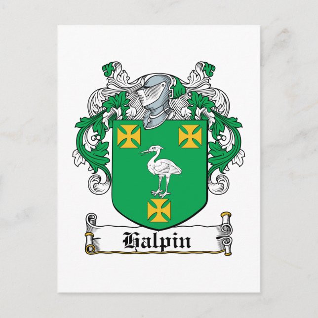 Halpin Family Crest Vykort (Framsida)