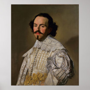 Hals - Porträtt av en gentleman in White Poster