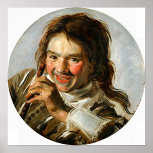 Hals - Slaktande pojke med en Flute Poster