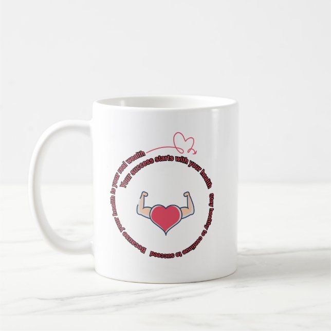 "Hälsa är en verklig rikedom" Kaffemugg (Vänster)