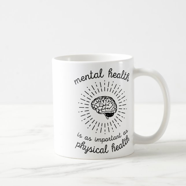 Hälsa är lika viktigt som fysisk hälsa kaffemugg (Höger)