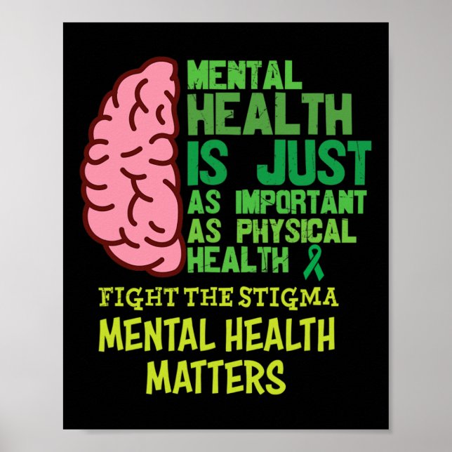 Hälsa är lika viktigt som fysisk psykisk proffs poster (Framsidan)